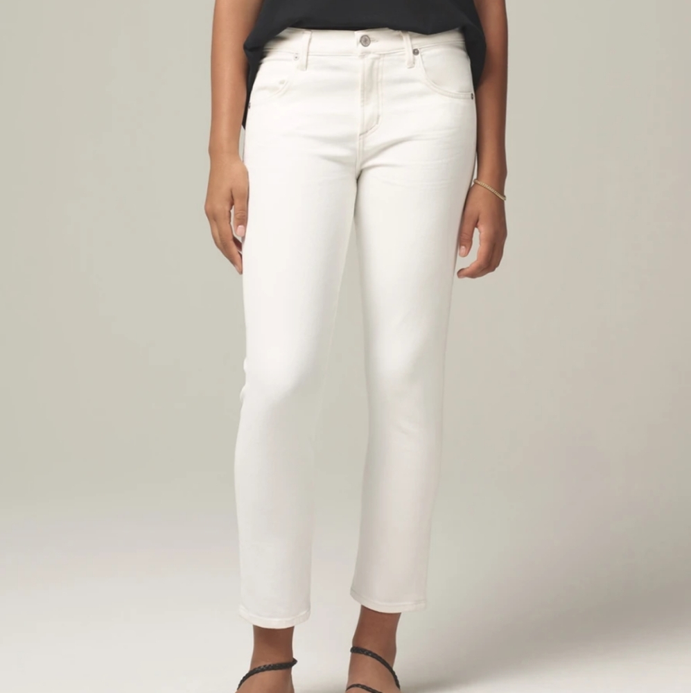 New Citizens of Humanity Elsa Crop White Jeans 26